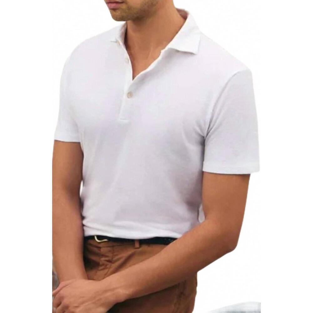 NEW BOGLIOLI men's cotton polo shirt in white